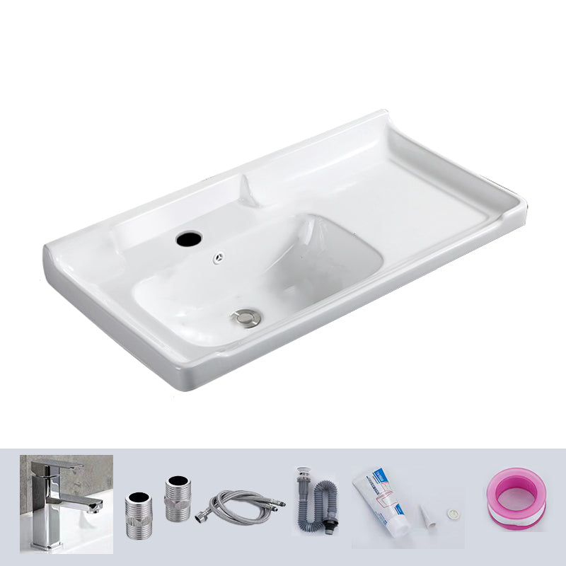 Modern Drop-in Bathroom Sink Rectangular Porcelain with Overflow Vessel Sink Sink with Faucet Clearhalo 'Bathroom Remodel & Bathroom Fixtures' 'Bathroom Sinks & Faucet Components' 'Bathroom Sinks' 'bathroom_sink' 'Home Improvement' 'home_improvement' 'home_improvement_bathroom_sink' 7196193