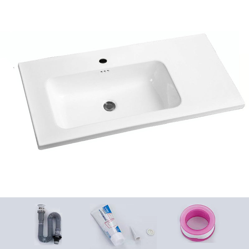 Modern Drop-in Bathroom Sink Rectangular Porcelain with Overflow Vessel Sink 39"L x 19"W x 5"H Sink Clearhalo 'Bathroom Remodel & Bathroom Fixtures' 'Bathroom Sinks & Faucet Components' 'Bathroom Sinks' 'bathroom_sink' 'Home Improvement' 'home_improvement' 'home_improvement_bathroom_sink' 7196194