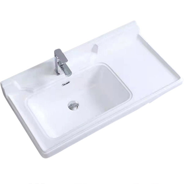 Modern Drop-in Bathroom Sink Rectangular Porcelain with Overflow Vessel Sink Clearhalo 'Bathroom Remodel & Bathroom Fixtures' 'Bathroom Sinks & Faucet Components' 'Bathroom Sinks' 'bathroom_sink' 'Home Improvement' 'home_improvement' 'home_improvement_bathroom_sink' 7196198