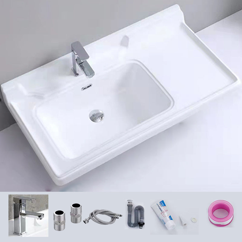 Modern Drop-in Bathroom Sink Rectangular Porcelain with Overflow Vessel Sink 36"L x 20"W x 11"H Sink with Faucet Clearhalo 'Bathroom Remodel & Bathroom Fixtures' 'Bathroom Sinks & Faucet Components' 'Bathroom Sinks' 'bathroom_sink' 'Home Improvement' 'home_improvement' 'home_improvement_bathroom_sink' 7196199