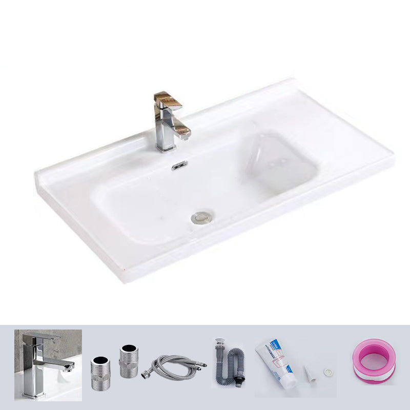 Modern Drop-in Bathroom Sink Rectangular Porcelain with Overflow Vessel Sink 36"L x 20"W x 6"H Sink with Faucet Clearhalo 'Bathroom Remodel & Bathroom Fixtures' 'Bathroom Sinks & Faucet Components' 'Bathroom Sinks' 'bathroom_sink' 'Home Improvement' 'home_improvement' 'home_improvement_bathroom_sink' 7196200