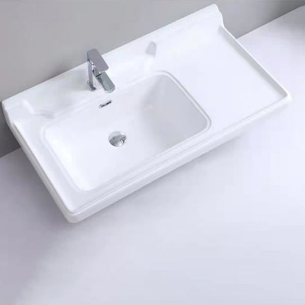 Modern Drop-in Bathroom Sink Rectangular Porcelain with Overflow Vessel Sink Clearhalo 'Bathroom Remodel & Bathroom Fixtures' 'Bathroom Sinks & Faucet Components' 'Bathroom Sinks' 'bathroom_sink' 'Home Improvement' 'home_improvement' 'home_improvement_bathroom_sink' 7196201
