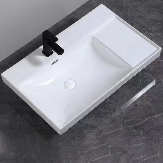 Modern Drop-in Bathroom Sink Rectangular Porcelain with Overflow Vessel Sink Clearhalo 'Bathroom Remodel & Bathroom Fixtures' 'Bathroom Sinks & Faucet Components' 'Bathroom Sinks' 'bathroom_sink' 'Home Improvement' 'home_improvement' 'home_improvement_bathroom_sink' 7196203