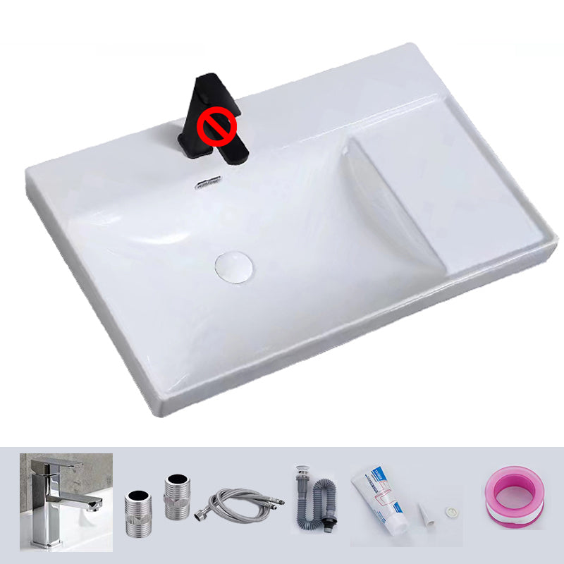 Modern Drop-in Bathroom Sink Rectangular Porcelain with Overflow Vessel Sink Sink with Faucet Clearhalo 'Bathroom Remodel & Bathroom Fixtures' 'Bathroom Sinks & Faucet Components' 'Bathroom Sinks' 'bathroom_sink' 'Home Improvement' 'home_improvement' 'home_improvement_bathroom_sink' 7196208