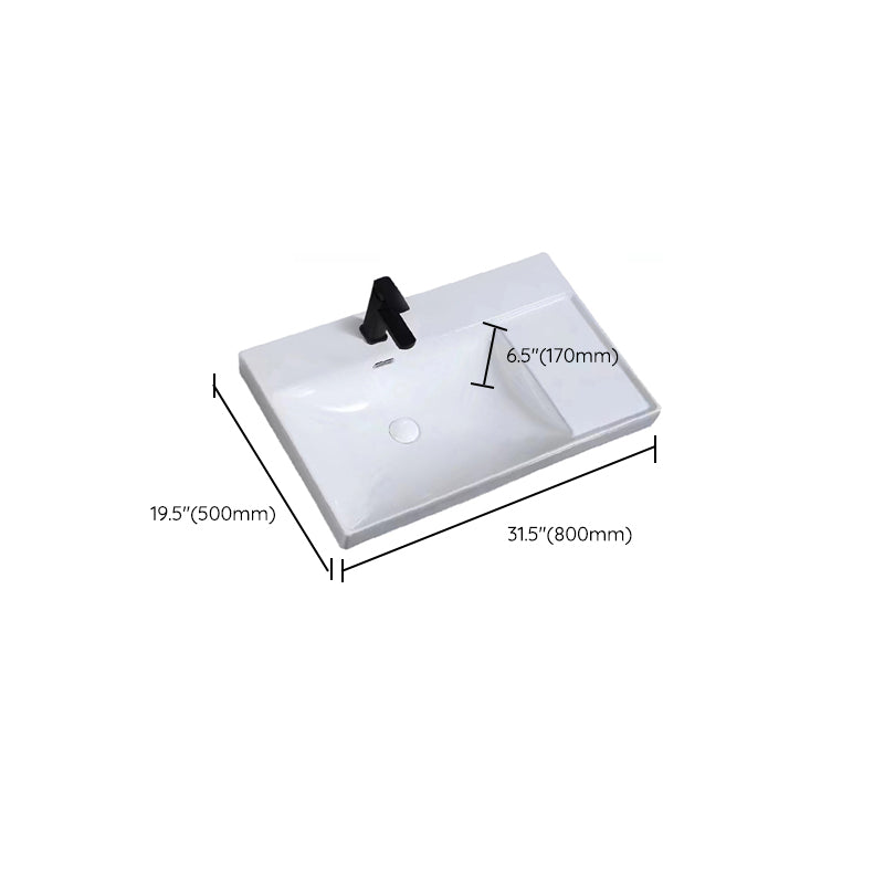 Modern Drop-in Bathroom Sink Rectangular Porcelain with Overflow Vessel Sink Clearhalo 'Bathroom Remodel & Bathroom Fixtures' 'Bathroom Sinks & Faucet Components' 'Bathroom Sinks' 'bathroom_sink' 'Home Improvement' 'home_improvement' 'home_improvement_bathroom_sink' 7196214