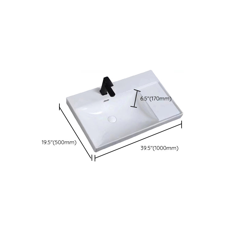 Modern Drop-in Bathroom Sink Rectangular Porcelain with Overflow Vessel Sink Clearhalo 'Bathroom Remodel & Bathroom Fixtures' 'Bathroom Sinks & Faucet Components' 'Bathroom Sinks' 'bathroom_sink' 'Home Improvement' 'home_improvement' 'home_improvement_bathroom_sink' 7196216