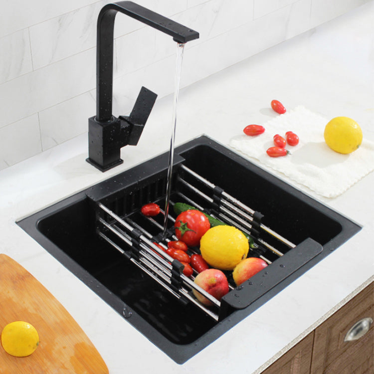 Black Stainless Steel Sink Single Bowl Undermount Sink with Basket Strainer Clearhalo 'Home Improvement' 'home_improvement' 'home_improvement_kitchen_sinks' 'Kitchen Remodel & Kitchen Fixtures' 'Kitchen Sinks & Faucet Components' 'Kitchen Sinks' 'kitchen_sinks' 7196225