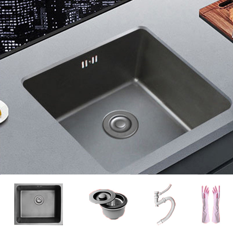 Black Stainless Steel Sink Single Bowl Undermount Sink with Basket Strainer 21"L x 17"W x 8"H Sink Only None Clearhalo 'Home Improvement' 'home_improvement' 'home_improvement_kitchen_sinks' 'Kitchen Remodel & Kitchen Fixtures' 'Kitchen Sinks & Faucet Components' 'Kitchen Sinks' 'kitchen_sinks' 7196245