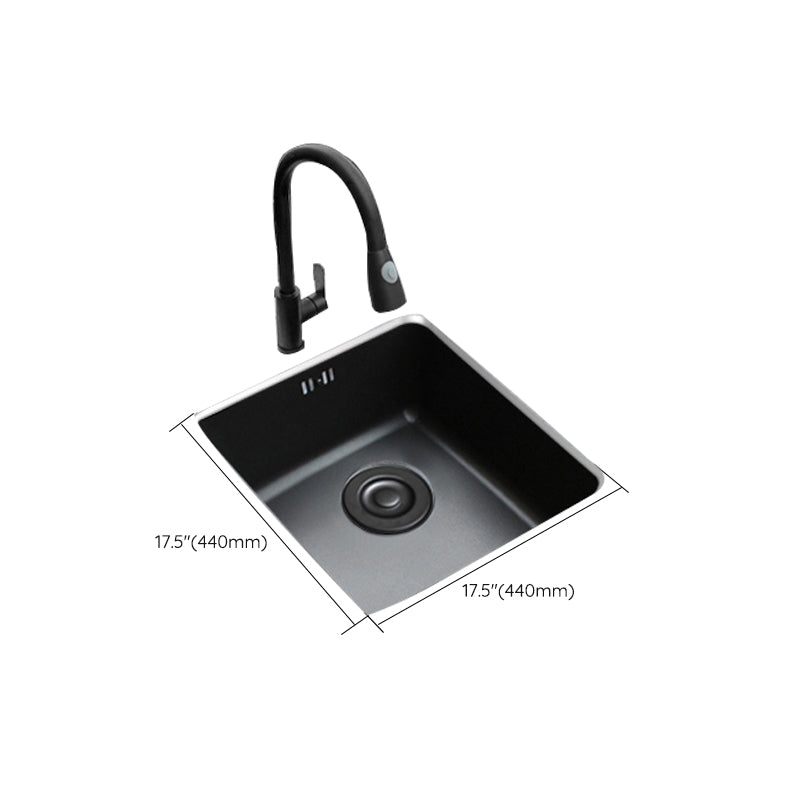 Black Stainless Steel Sink Single Bowl Undermount Sink with Basket Strainer Clearhalo 'Home Improvement' 'home_improvement' 'home_improvement_kitchen_sinks' 'Kitchen Remodel & Kitchen Fixtures' 'Kitchen Sinks & Faucet Components' 'Kitchen Sinks' 'kitchen_sinks' 7196259