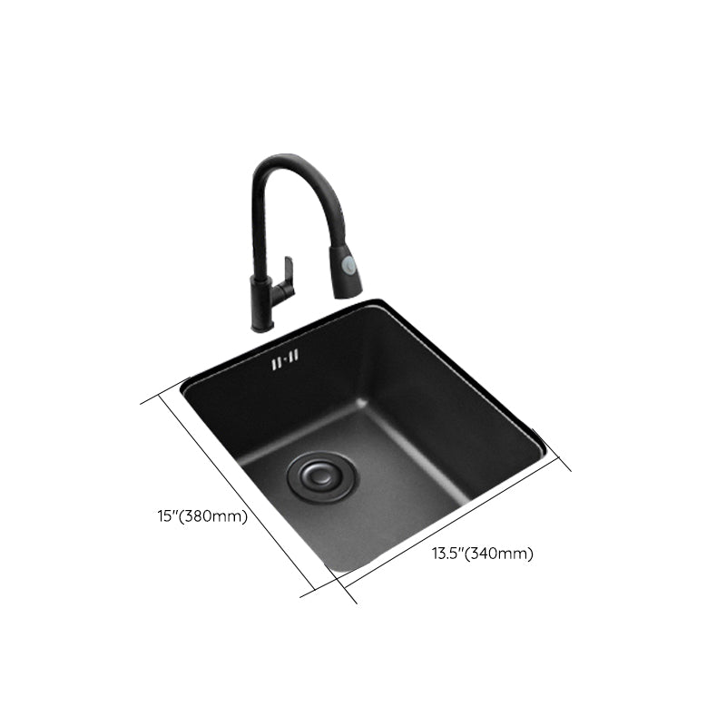 Black Stainless Steel Sink Single Bowl Undermount Sink with Basket Strainer Clearhalo 'Home Improvement' 'home_improvement' 'home_improvement_kitchen_sinks' 'Kitchen Remodel & Kitchen Fixtures' 'Kitchen Sinks & Faucet Components' 'Kitchen Sinks' 'kitchen_sinks' 7196260