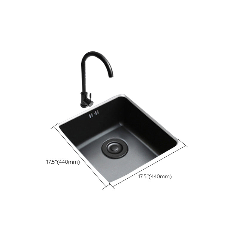 Black Stainless Steel Sink Single Bowl Undermount Sink with Basket Strainer Clearhalo 'Home Improvement' 'home_improvement' 'home_improvement_kitchen_sinks' 'Kitchen Remodel & Kitchen Fixtures' 'Kitchen Sinks & Faucet Components' 'Kitchen Sinks' 'kitchen_sinks' 7196265