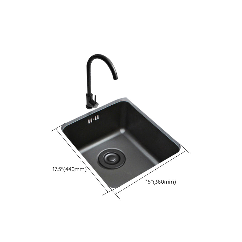 Black Stainless Steel Sink Single Bowl Undermount Sink with Basket Strainer Clearhalo 'Home Improvement' 'home_improvement' 'home_improvement_kitchen_sinks' 'Kitchen Remodel & Kitchen Fixtures' 'Kitchen Sinks & Faucet Components' 'Kitchen Sinks' 'kitchen_sinks' 7196267