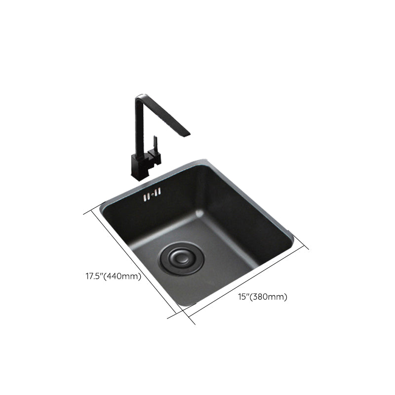 Black Stainless Steel Sink Single Bowl Undermount Sink with Basket Strainer Clearhalo 'Home Improvement' 'home_improvement' 'home_improvement_kitchen_sinks' 'Kitchen Remodel & Kitchen Fixtures' 'Kitchen Sinks & Faucet Components' 'Kitchen Sinks' 'kitchen_sinks' 7196273