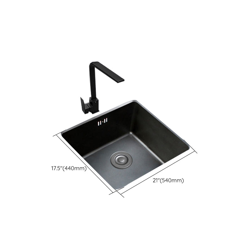 Black Stainless Steel Sink Single Bowl Undermount Sink with Basket Strainer Clearhalo 'Home Improvement' 'home_improvement' 'home_improvement_kitchen_sinks' 'Kitchen Remodel & Kitchen Fixtures' 'Kitchen Sinks & Faucet Components' 'Kitchen Sinks' 'kitchen_sinks' 7196274