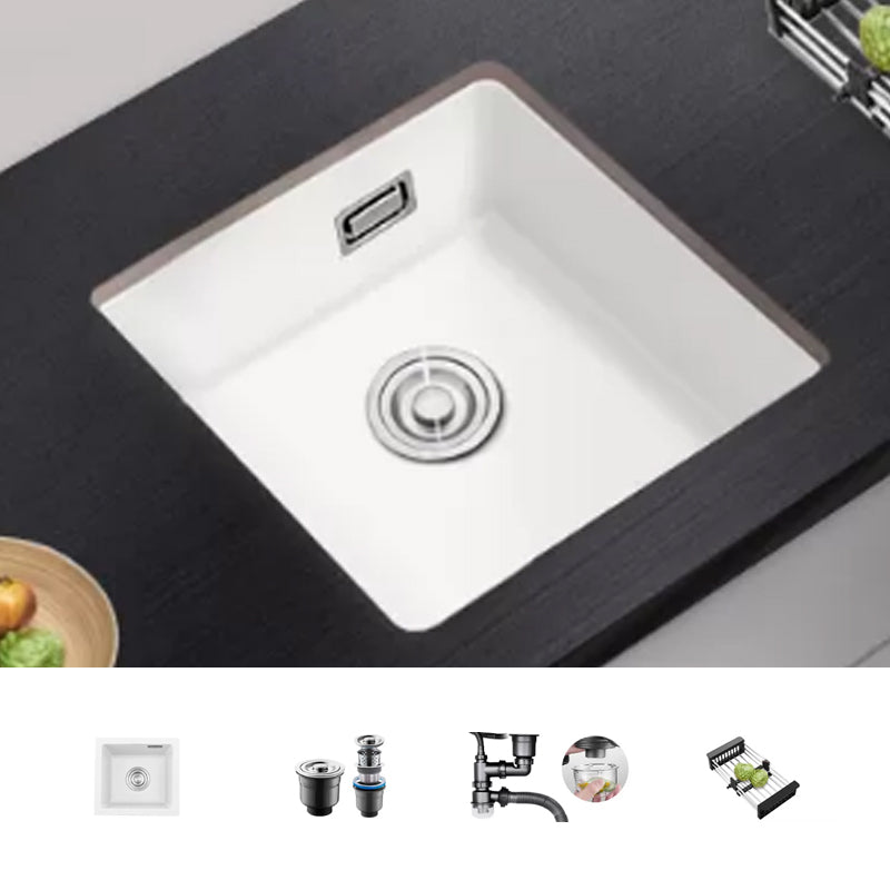 Kitchen Ceramic Sink White Pull-out Faucet Anti-spill Rectangular Sink 14"L x 13"W x 9"H Sink Only None Clearhalo 'Home Improvement' 'home_improvement' 'home_improvement_kitchen_sinks' 'Kitchen Remodel & Kitchen Fixtures' 'Kitchen Sinks & Faucet Components' 'Kitchen Sinks' 'kitchen_sinks' 7196317