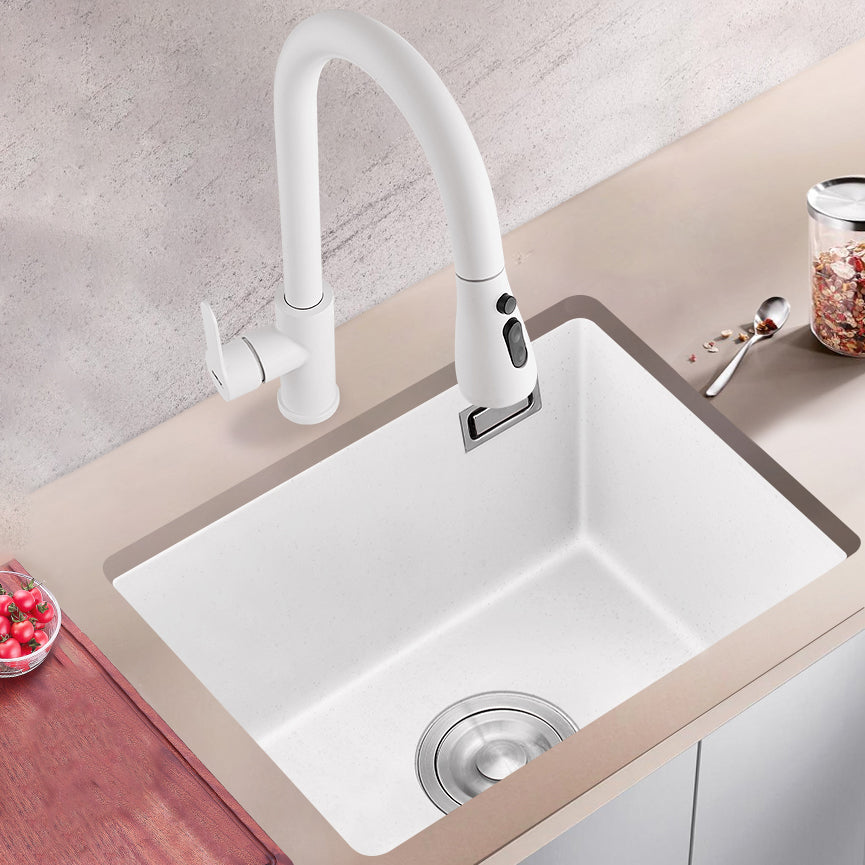 Kitchen Ceramic Sink White Pull-out Faucet Anti-spill Rectangular Sink Clearhalo 'Home Improvement' 'home_improvement' 'home_improvement_kitchen_sinks' 'Kitchen Remodel & Kitchen Fixtures' 'Kitchen Sinks & Faucet Components' 'Kitchen Sinks' 'kitchen_sinks' 7196321