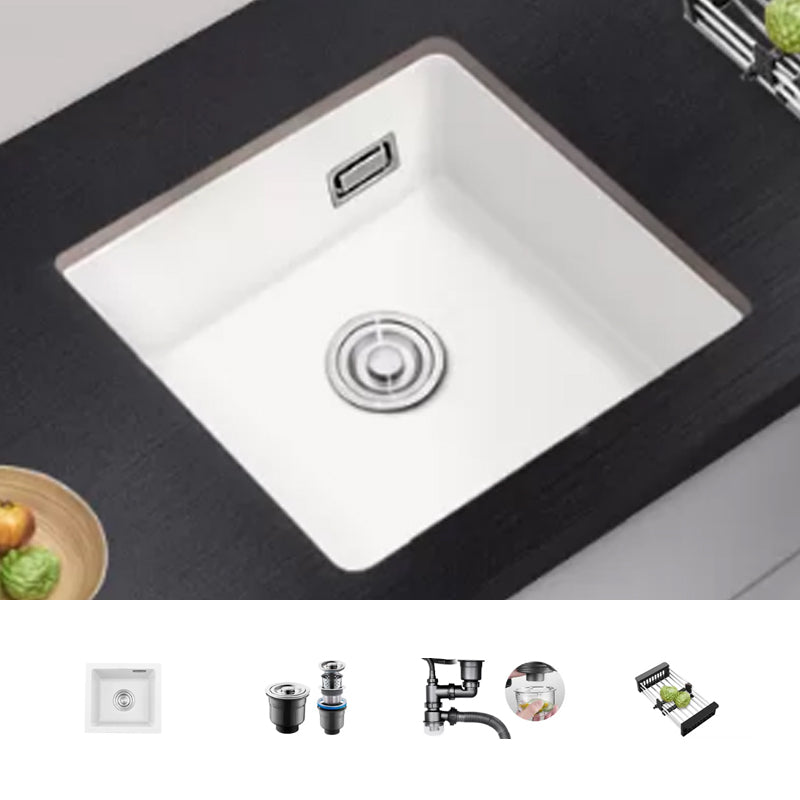 Kitchen Ceramic Sink White Pull-out Faucet Anti-spill Rectangular Sink 18"L x 16"W x 9"H Sink Only None Clearhalo 'Home Improvement' 'home_improvement' 'home_improvement_kitchen_sinks' 'Kitchen Remodel & Kitchen Fixtures' 'Kitchen Sinks & Faucet Components' 'Kitchen Sinks' 'kitchen_sinks' 7196322