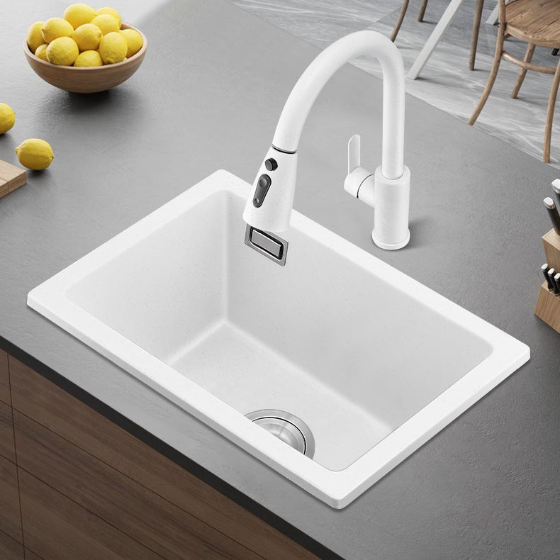 Kitchen Ceramic Sink White Pull-out Faucet Anti-spill Rectangular Sink Clearhalo 'Home Improvement' 'home_improvement' 'home_improvement_kitchen_sinks' 'Kitchen Remodel & Kitchen Fixtures' 'Kitchen Sinks & Faucet Components' 'Kitchen Sinks' 'kitchen_sinks' 7196323