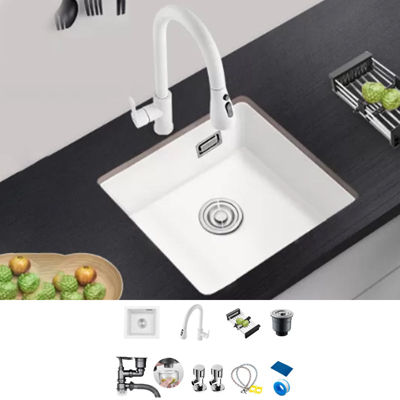 Kitchen Ceramic Sink White Pull-out Faucet Anti-spill Rectangular Sink 22"L x 17"W x 9"H Sink with Faucet Pull Out Faucet Clearhalo 'Home Improvement' 'home_improvement' 'home_improvement_kitchen_sinks' 'Kitchen Remodel & Kitchen Fixtures' 'Kitchen Sinks & Faucet Components' 'Kitchen Sinks' 'kitchen_sinks' 7196327