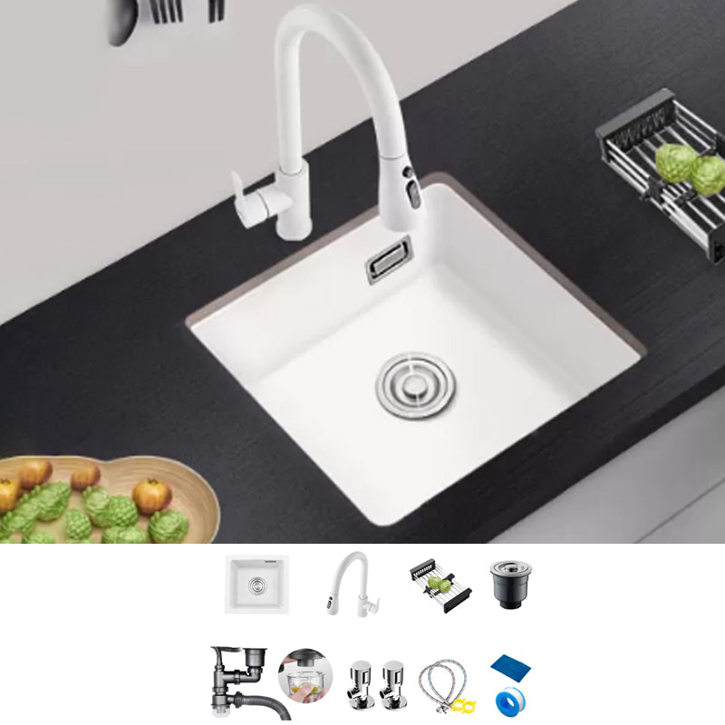 Kitchen Ceramic Sink White Pull-out Faucet Anti-spill Rectangular Sink 18"L x 16"W x 9"H Sink with Faucet Pull Out Faucet Clearhalo 'Home Improvement' 'home_improvement' 'home_improvement_kitchen_sinks' 'Kitchen Remodel & Kitchen Fixtures' 'Kitchen Sinks & Faucet Components' 'Kitchen Sinks' 'kitchen_sinks' 7196332