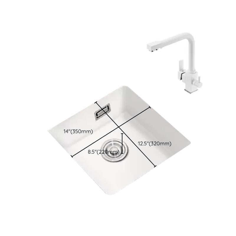 Kitchen Ceramic Sink White Pull-out Faucet Anti-spill Rectangular Sink Clearhalo 'Home Improvement' 'home_improvement' 'home_improvement_kitchen_sinks' 'Kitchen Remodel & Kitchen Fixtures' 'Kitchen Sinks & Faucet Components' 'Kitchen Sinks' 'kitchen_sinks' 7196362