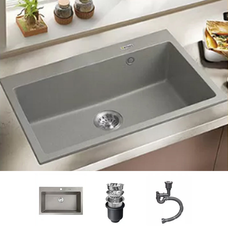 Kitchen Ceramic Sink Grey Pull-out Faucet Rod Handle Anti-spill Sink 30"L x 19"W x 9"H Sink Only None Clearhalo 'Home Improvement' 'home_improvement' 'home_improvement_kitchen_sinks' 'Kitchen Remodel & Kitchen Fixtures' 'Kitchen Sinks & Faucet Components' 'Kitchen Sinks' 'kitchen_sinks' 7196380