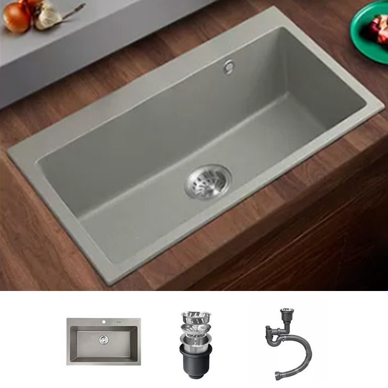 Kitchen Ceramic Sink Grey Pull-out Faucet Rod Handle Anti-spill Sink 35"L x 19"W x 9"H Sink Only None Clearhalo 'Home Improvement' 'home_improvement' 'home_improvement_kitchen_sinks' 'Kitchen Remodel & Kitchen Fixtures' 'Kitchen Sinks & Faucet Components' 'Kitchen Sinks' 'kitchen_sinks' 7196382
