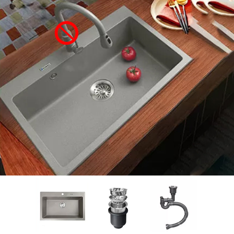 Kitchen Ceramic Sink Grey Pull-out Faucet Rod Handle Anti-spill Sink 32"L x 20"W x 9"H Sink Only None Clearhalo 'Home Improvement' 'home_improvement' 'home_improvement_kitchen_sinks' 'Kitchen Remodel & Kitchen Fixtures' 'Kitchen Sinks & Faucet Components' 'Kitchen Sinks' 'kitchen_sinks' 7196384