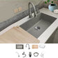 Kitchen Ceramic Sink Grey Pull-out Faucet Rod Handle Anti-spill Sink 31"L x 19"W x 9"H Sink with Faucet Pulling Faucet & Water Purification Faucet Clearhalo 'Home Improvement' 'home_improvement' 'home_improvement_kitchen_sinks' 'Kitchen Remodel & Kitchen Fixtures' 'Kitchen Sinks & Faucet Components' 'Kitchen Sinks' 'kitchen_sinks' 7196398