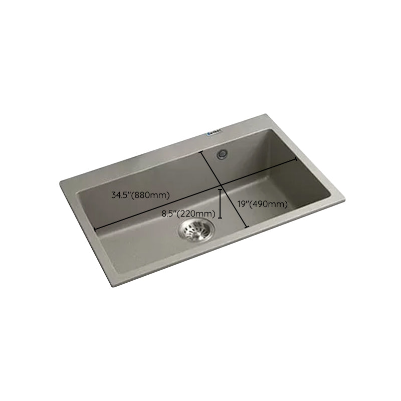 Kitchen Ceramic Sink Grey Pull-out Faucet Rod Handle Anti-spill Sink Clearhalo 'Home Improvement' 'home_improvement' 'home_improvement_kitchen_sinks' 'Kitchen Remodel & Kitchen Fixtures' 'Kitchen Sinks & Faucet Components' 'Kitchen Sinks' 'kitchen_sinks' 7196404