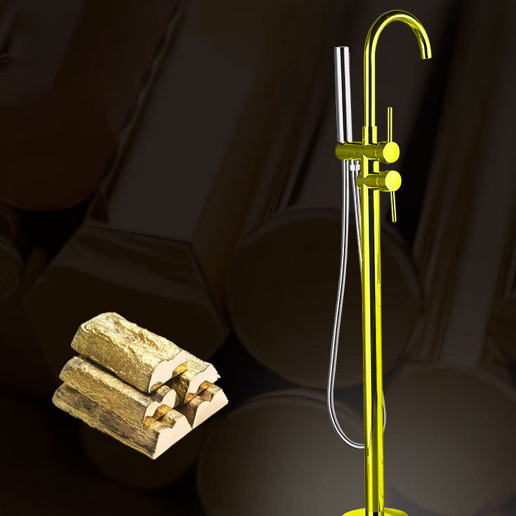 Floor Mounted Freestanding Tub Filler Single Handle Metal Freestanding Faucet Clearhalo 'Bathroom Remodel & Bathroom Fixtures' 'Bathtub Faucets' 'bathtub_faucets' 'Home Improvement' 'home_improvement' 'home_improvement_bathtub_faucets' 7196438