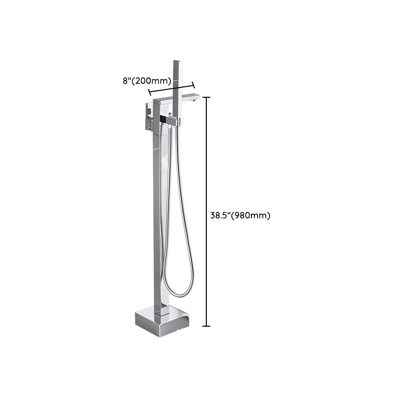 Floor Mounted Freestanding Tub Filler Single Handle Metal Freestanding Faucet Clearhalo 'Bathroom Remodel & Bathroom Fixtures' 'Bathtub Faucets' 'bathtub_faucets' 'Home Improvement' 'home_improvement' 'home_improvement_bathtub_faucets' 7196441