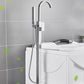 Floor Mounted Freestanding Tub Filler Metal High Arc Freestanding Bathtub Faucet Clearhalo 'Bathroom Remodel & Bathroom Fixtures' 'Bathtub Faucets' 'bathtub_faucets' 'Home Improvement' 'home_improvement' 'home_improvement_bathtub_faucets' 7196456