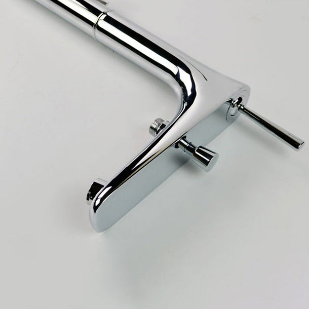Floor Mounted Freestanding Tub Filler Single Handle Freestanding Faucet with Hose Clearhalo 'Bathroom Remodel & Bathroom Fixtures' 'Bathtub Faucets' 'bathtub_faucets' 'Home Improvement' 'home_improvement' 'home_improvement_bathtub_faucets' 7196496