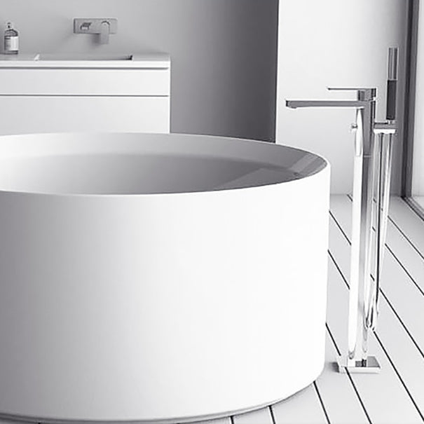 Modern Deck Mounted Roman Tub Faucet Bronze Low Arc Roman Tub Faucet Set Clearhalo 'Bathroom Remodel & Bathroom Fixtures' 'Bathtub Faucets' 'bathtub_faucets' 'Home Improvement' 'home_improvement' 'home_improvement_bathtub_faucets' 7196522