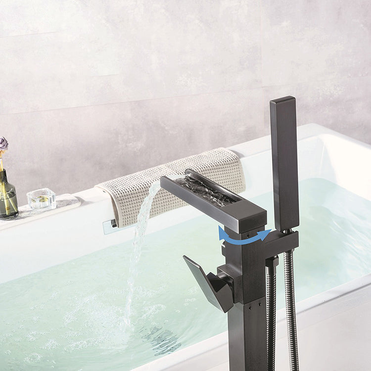 Floor Mounted Copper Freestanding Tub Filler One Handle Freestanding Bathtub Faucet Clearhalo 'Bathroom Remodel & Bathroom Fixtures' 'Bathtub Faucets' 'bathtub_faucets' 'Home Improvement' 'home_improvement' 'home_improvement_bathtub_faucets' 7196536