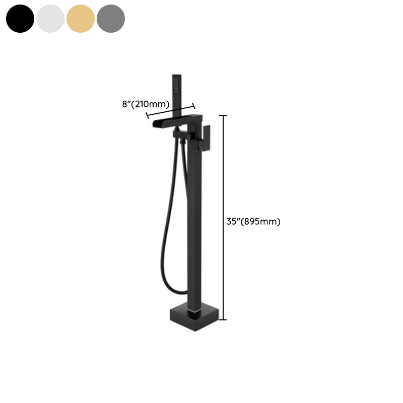 Floor Mounted Copper Freestanding Tub Filler One Handle Freestanding Bathtub Faucet Clearhalo 'Bathroom Remodel & Bathroom Fixtures' 'Bathtub Faucets' 'bathtub_faucets' 'Home Improvement' 'home_improvement' 'home_improvement_bathtub_faucets' 7196559