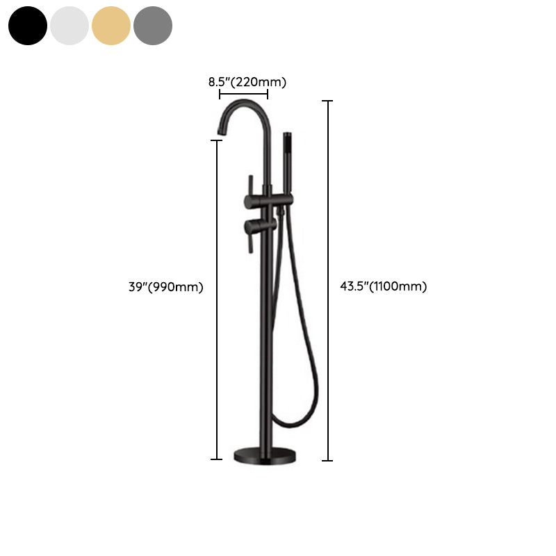 Floor Mounted Copper Freestanding Tub Filler One Handle Freestanding Bathtub Faucet Clearhalo 'Bathroom Remodel & Bathroom Fixtures' 'Bathtub Faucets' 'bathtub_faucets' 'Home Improvement' 'home_improvement' 'home_improvement_bathtub_faucets' 7196560