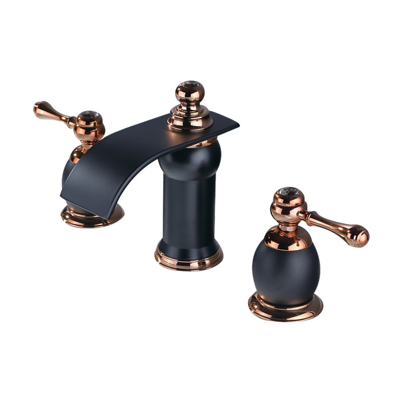 Traditional Faucet Deck Mounted Bathroom Faucet with Double Handle Clearhalo 'Bathroom Remodel & Bathroom Fixtures' 'Bathtub Faucets' 'bathtub_faucets' 'Home Improvement' 'home_improvement' 'home_improvement_bathtub_faucets' 7196618