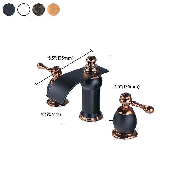 Traditional Faucet Deck Mounted Bathroom Faucet with Double Handle Clearhalo 'Bathroom Remodel & Bathroom Fixtures' 'Bathtub Faucets' 'bathtub_faucets' 'Home Improvement' 'home_improvement' 'home_improvement_bathtub_faucets' 7196623