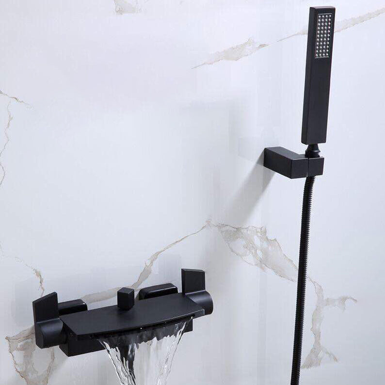 Waterfall Bath Faucet Adjustable Water Flow Wall Mounted Bathroom Faucet Clearhalo 'Bathroom Remodel & Bathroom Fixtures' 'Bathtub Faucets' 'bathtub_faucets' 'Home Improvement' 'home_improvement' 'home_improvement_bathtub_faucets' 7196648