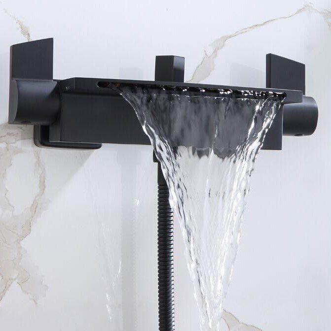 Waterfall Bath Faucet Adjustable Water Flow Wall Mounted Bathroom Faucet Clearhalo 'Bathroom Remodel & Bathroom Fixtures' 'Bathtub Faucets' 'bathtub_faucets' 'Home Improvement' 'home_improvement' 'home_improvement_bathtub_faucets' 7196657