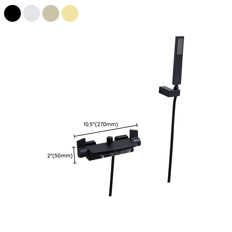 Waterfall Bath Faucet Adjustable Water Flow Wall Mounted Bathroom Faucet Clearhalo 'Bathroom Remodel & Bathroom Fixtures' 'Bathtub Faucets' 'bathtub_faucets' 'Home Improvement' 'home_improvement' 'home_improvement_bathtub_faucets' 7196660