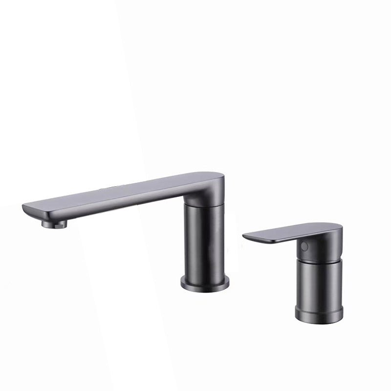 Modern Swivel Bath Faucet Solid Color Deck-Mount Bathroom Faucet Grey 2 Hole Faucets Clearhalo 'Bathroom Remodel & Bathroom Fixtures' 'Bathtub Faucets' 'bathtub_faucets' 'Home Improvement' 'home_improvement' 'home_improvement_bathtub_faucets' 7196663