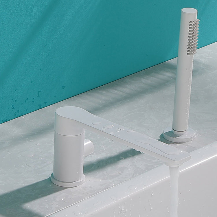 Modern Swivel Bath Faucet Solid Color Deck-Mount Bathroom Faucet Clearhalo 'Bathroom Remodel & Bathroom Fixtures' 'Bathtub Faucets' 'bathtub_faucets' 'Home Improvement' 'home_improvement' 'home_improvement_bathtub_faucets' 7196665