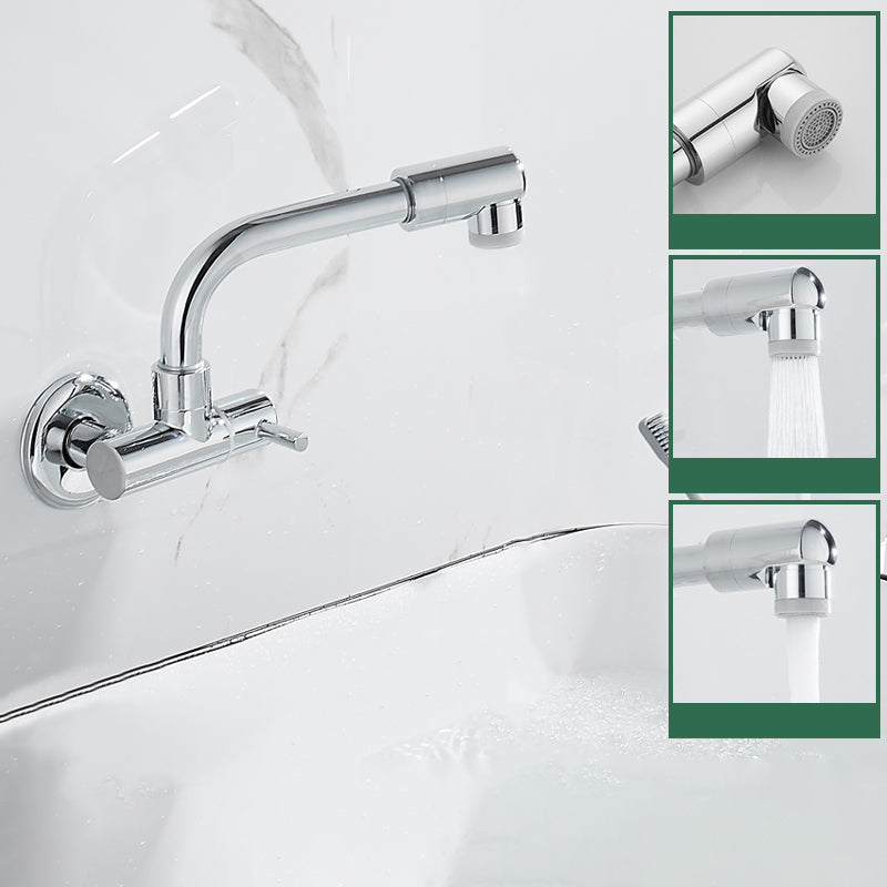 Wall Mounted Metal Tub Filler Low Arc Waterfall Bathtub Faucet Dual Mode Swivel Clearhalo 'Bathroom Remodel & Bathroom Fixtures' 'Bathtub Faucets' 'bathtub_faucets' 'Home Improvement' 'home_improvement' 'home_improvement_bathtub_faucets' 7196685