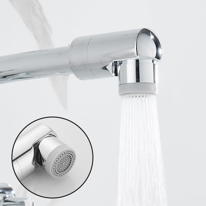 Wall Mounted Metal Tub Filler Low Arc Waterfall Bathtub Faucet Clearhalo 'Bathroom Remodel & Bathroom Fixtures' 'Bathtub Faucets' 'bathtub_faucets' 'Home Improvement' 'home_improvement' 'home_improvement_bathtub_faucets' 7196690