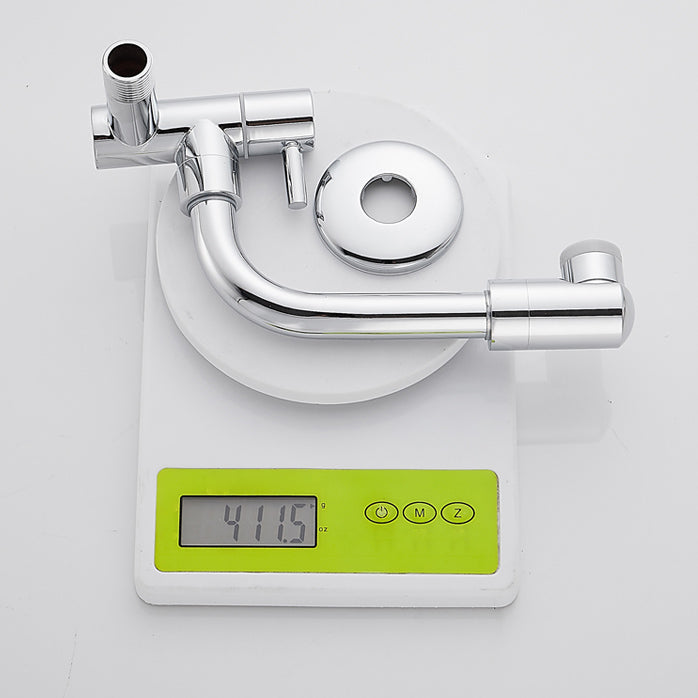 Wall Mounted Metal Tub Filler Low Arc Waterfall Bathtub Faucet Clearhalo 'Bathroom Remodel & Bathroom Fixtures' 'Bathtub Faucets' 'bathtub_faucets' 'Home Improvement' 'home_improvement' 'home_improvement_bathtub_faucets' 7196693