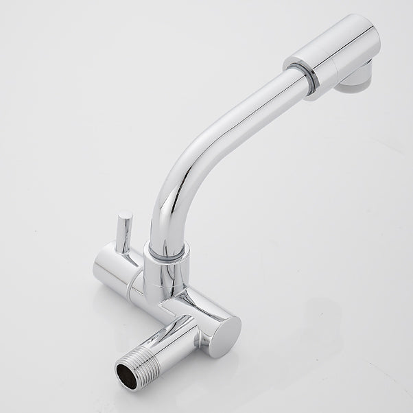Wall Mounted Metal Tub Filler Low Arc Waterfall Bathtub Faucet Clearhalo 'Bathroom Remodel & Bathroom Fixtures' 'Bathtub Faucets' 'bathtub_faucets' 'Home Improvement' 'home_improvement' 'home_improvement_bathtub_faucets' 7196694