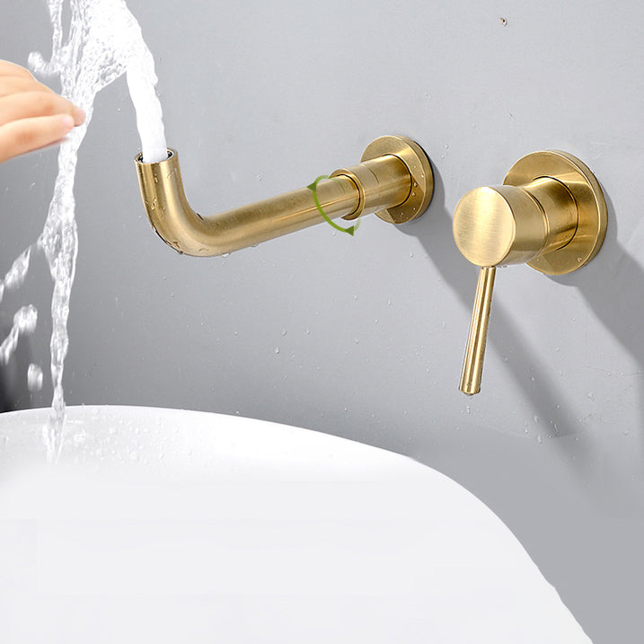 Wall Mounted Metal Tub Filler Low Arc Tubular Bathroom Faucet Clearhalo 'Bathroom Remodel & Bathroom Fixtures' 'Bathtub Faucets' 'bathtub_faucets' 'Home Improvement' 'home_improvement' 'home_improvement_bathtub_faucets' 7196701